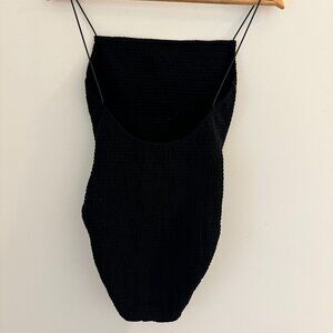 TOTEME Smocked Swimsuit - Black - M / Medium
